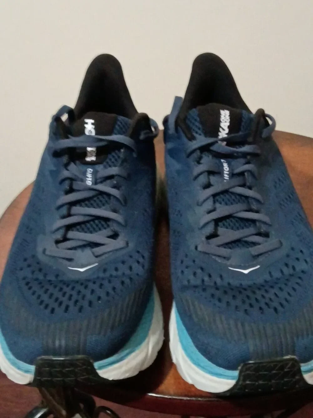 Hoka One One Clifton 7 Blue Running Shoes Mens Size 10 Wide 2E 1110534 MOAN